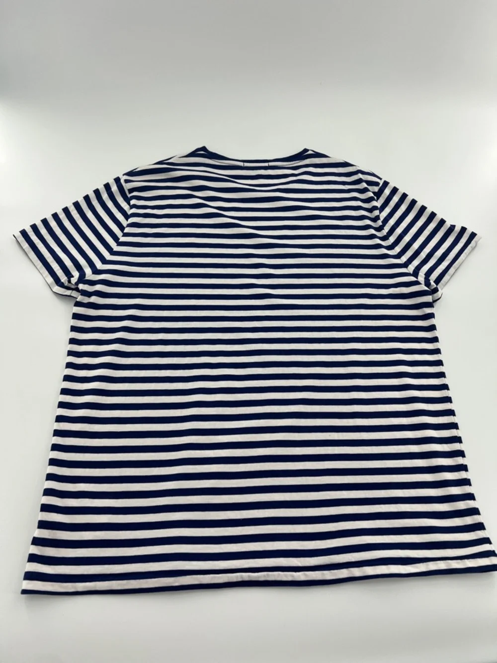 Polo Ralph Lauren Navy White Striped Short‎ Sleeve Tee nautical coastal XL